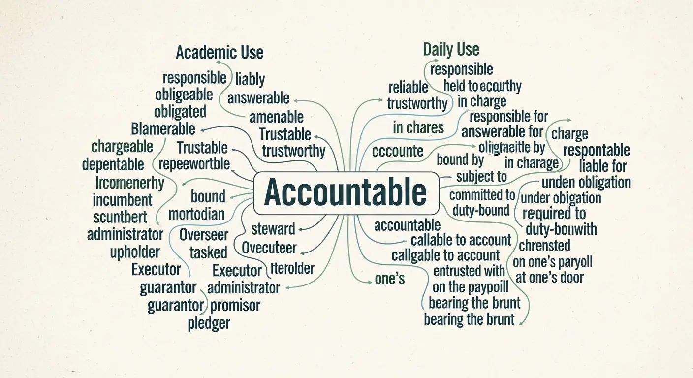 50+ Synonyms for Accountable for Academic and Daily Use