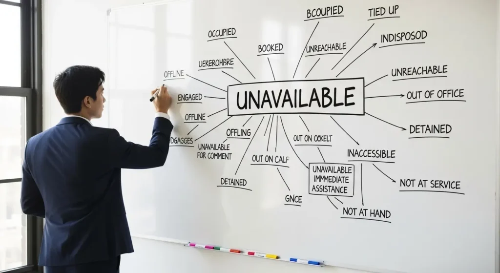 synonyms for unavailable