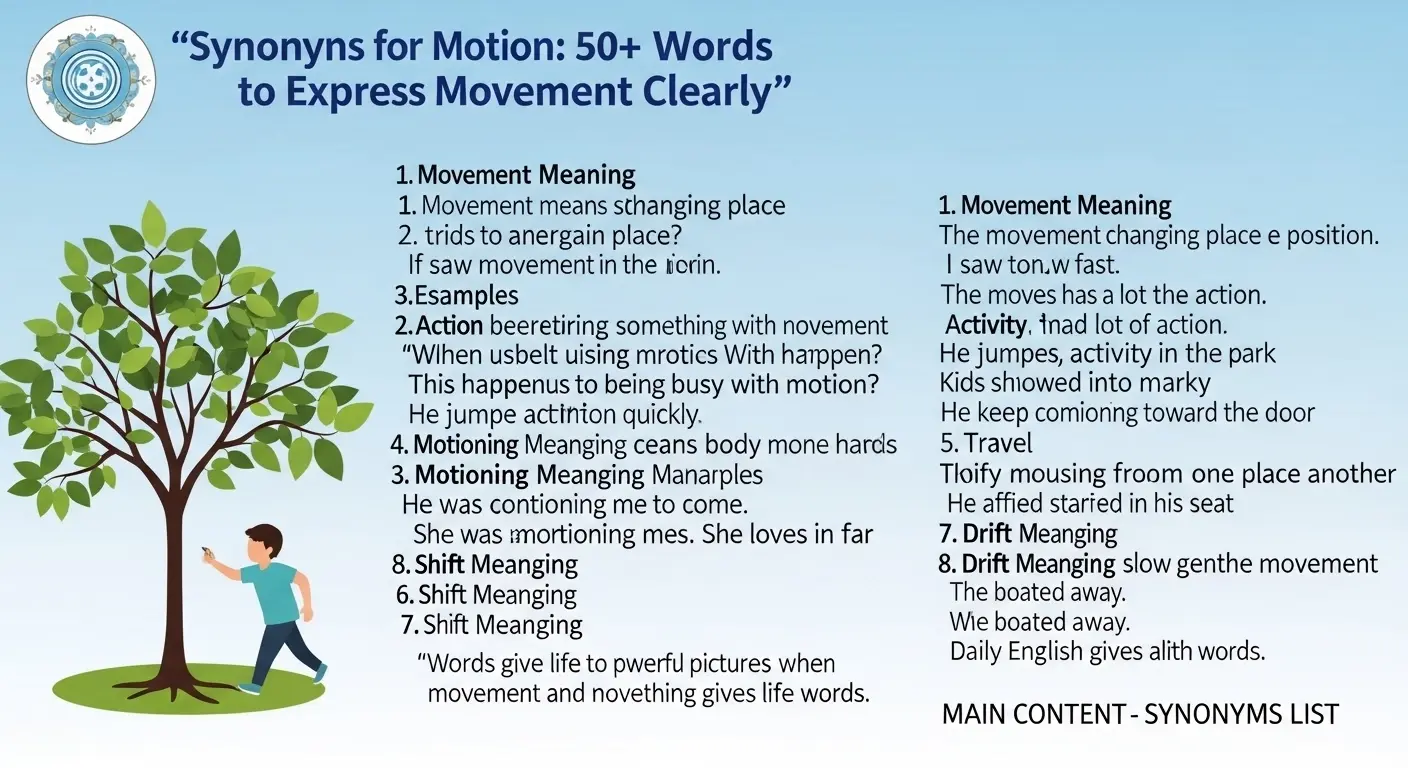 Words For Movement Synonyms for Motion: 50+ Easy Guide to Movement Words