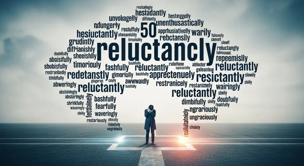 synonyms for reluctantly