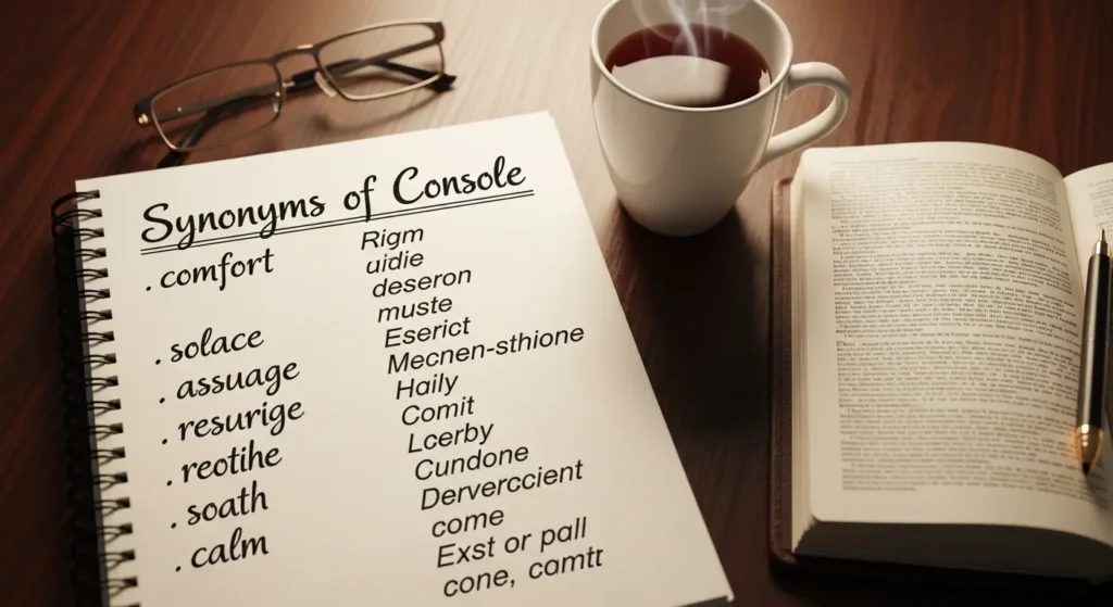 synonyms of console