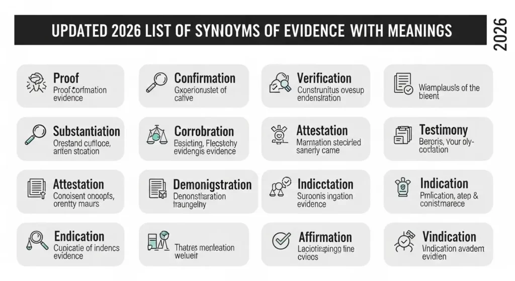 synonyms of evidence