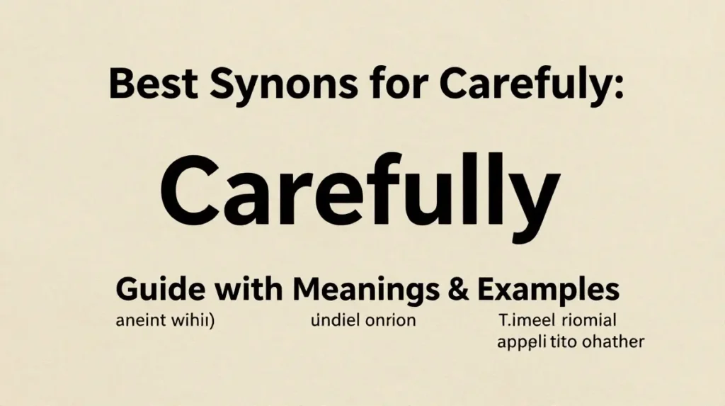 synonyms for carefully