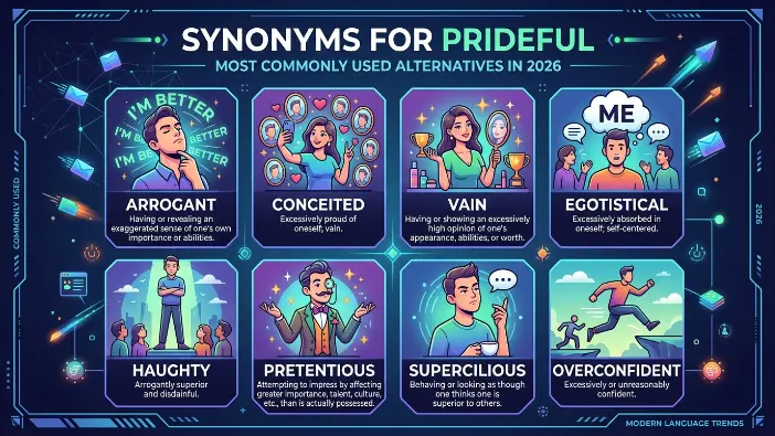 synonyms for prideful